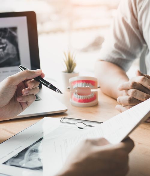 patient consultation with a dentist