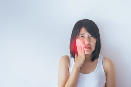 woman has jaw pain
